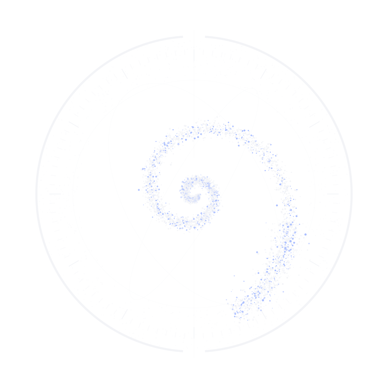 A particle sigil signing itself inside the VEX brand ring